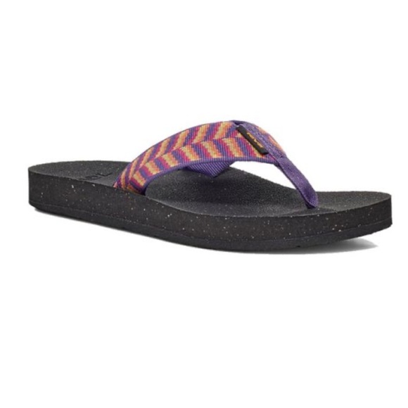 Teva ReFlip Flip Flop Sandals Retro Geometric Inperial Palaca Women's Sz 11 - Picture 1 of 8